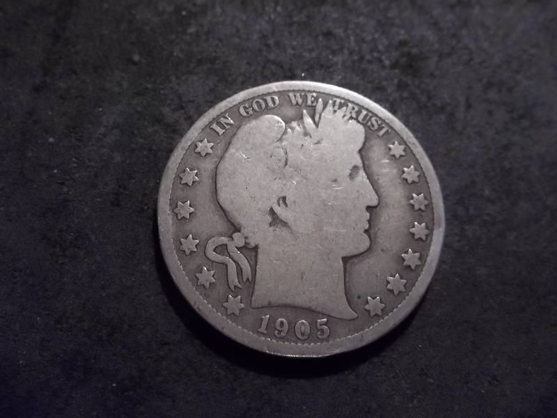 lot 23 image: 1905 S Barber Half Dollar