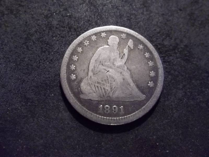 lot 46 image: 1891 Seated Liberty Quarter