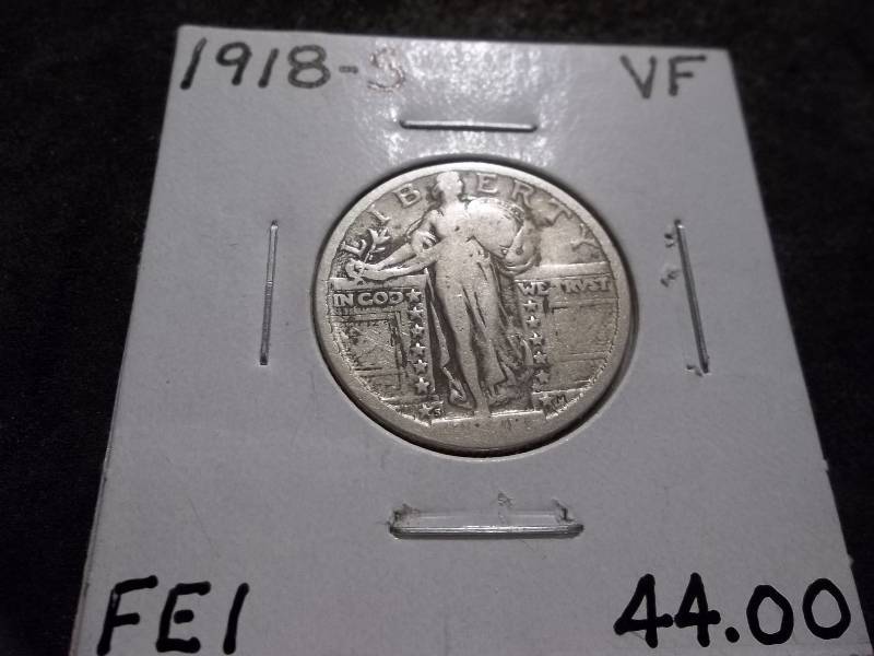 lot 51 image: 1918 S Standing Liberty Quarter