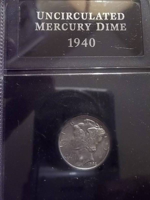 lot 67 image: 1940 Mercury Dime Unc