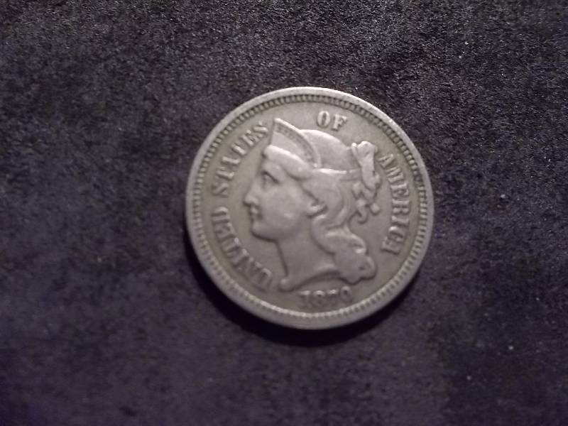 lot 82 image: 1870 3-Cent Nickel