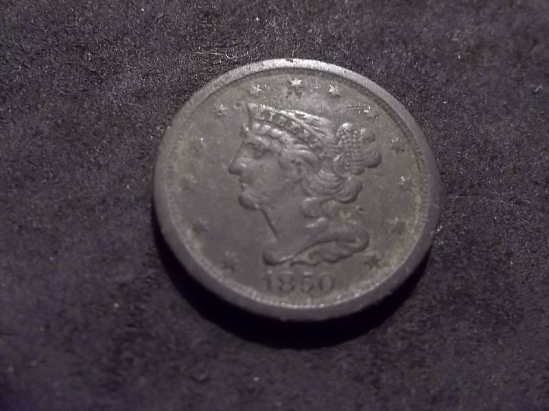 lot 86 image: 1850 Half Cent Braided Hair