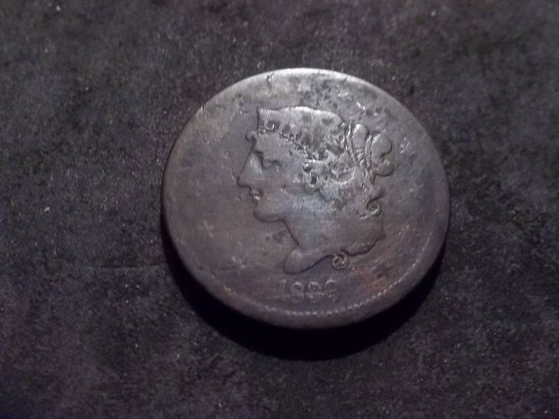 lot 99 image: 1839 Booby Head Large Cent