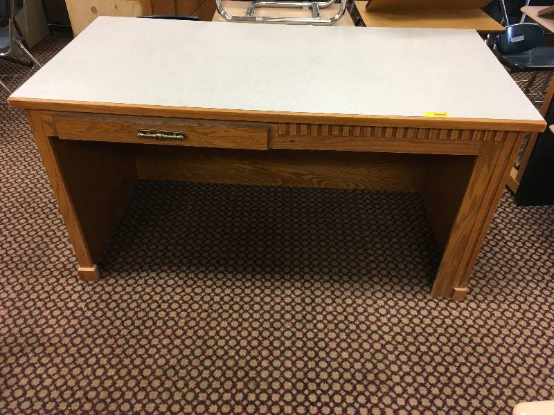 WOOD DESK, ONE DRAWER