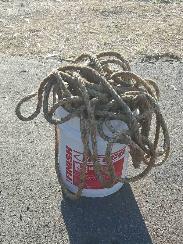 BUCKET OF ROPES AND PULLIES