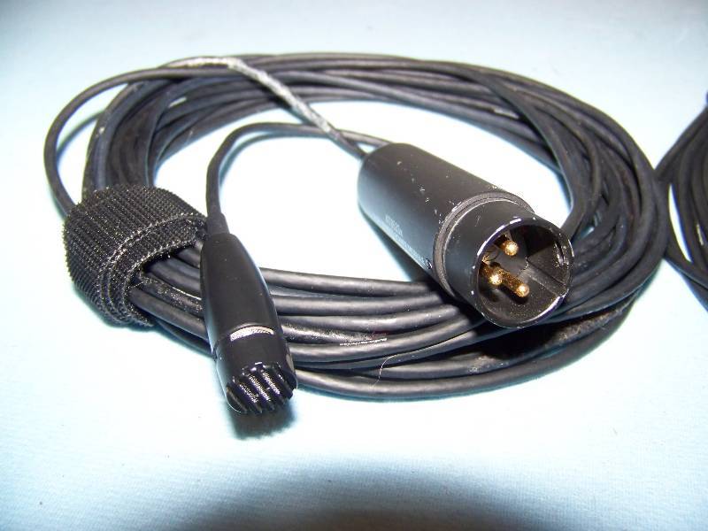 lot 66 image: (2) Wired, Lapel Microphones  Mics with Holders