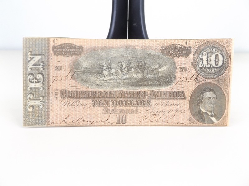 Gem MINT Uncirculated 1864 Confederate States of America Ten Dollar Note