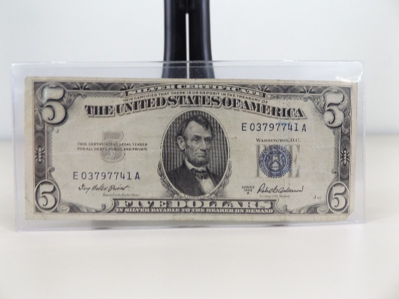 1953-A U.S. Five Dollar Blue Seal Silver Certificate