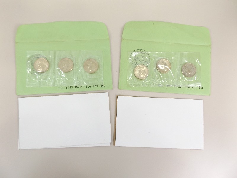 2 - 1980 Susan B. Anthony Dollar Souvenir Sets&nbsp