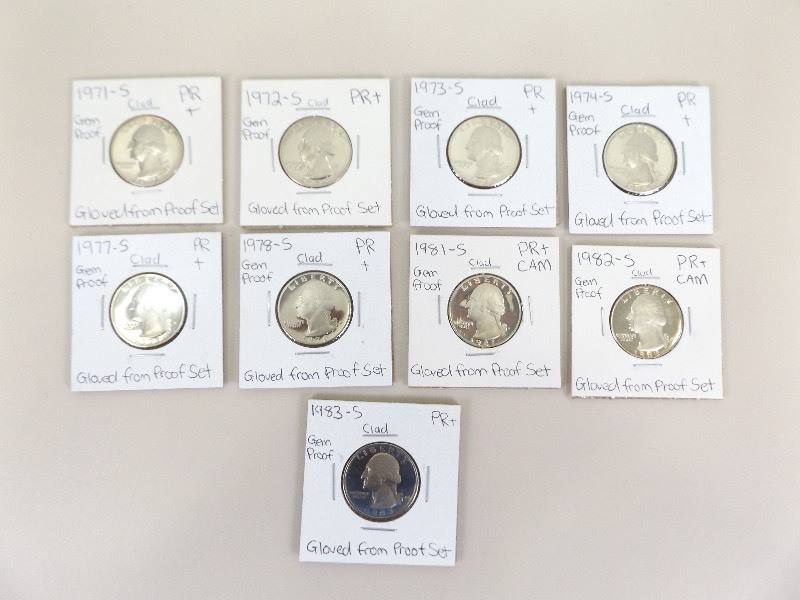 9 - 1971-1983 Gem Proof Washington Quarters