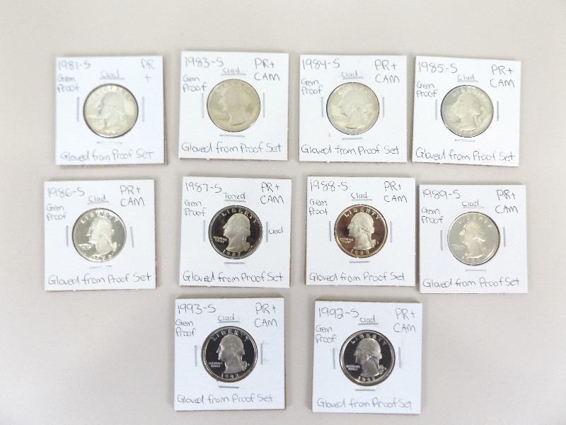 10 - 1981-1993 Gem Proof Washington Quarters