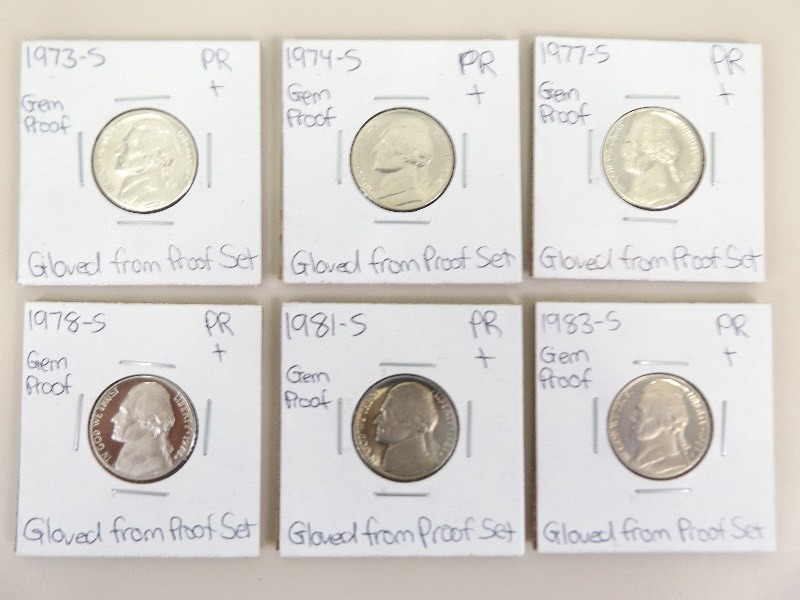 6 - 1973-1983 Gem Proof Jefferson Nickels