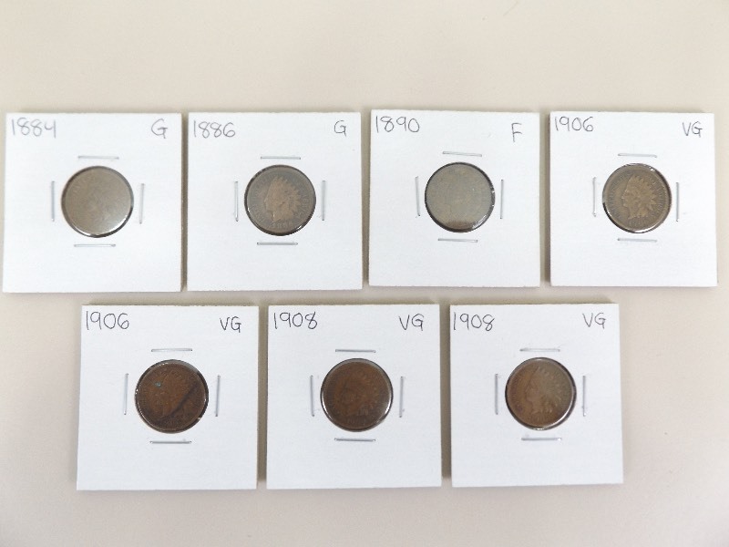 7 - 1884-1908 Indian Head Pennies