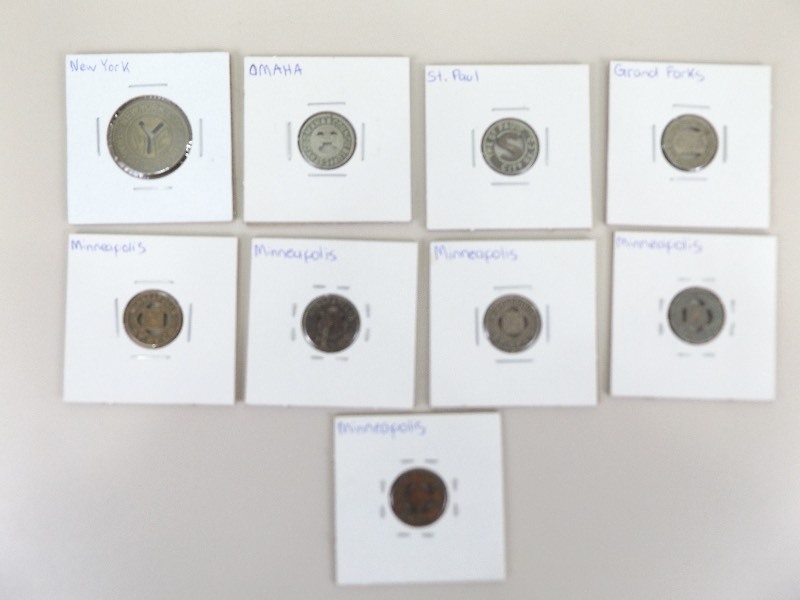 9 Antique Transit Tokens