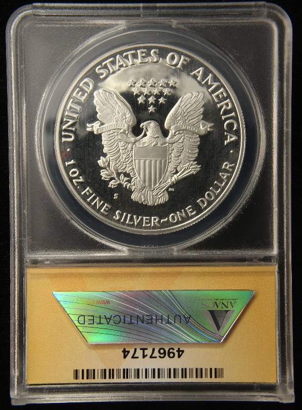 1987-S PROOF AMERICAN SILVER EAGLE PF69 ANACS