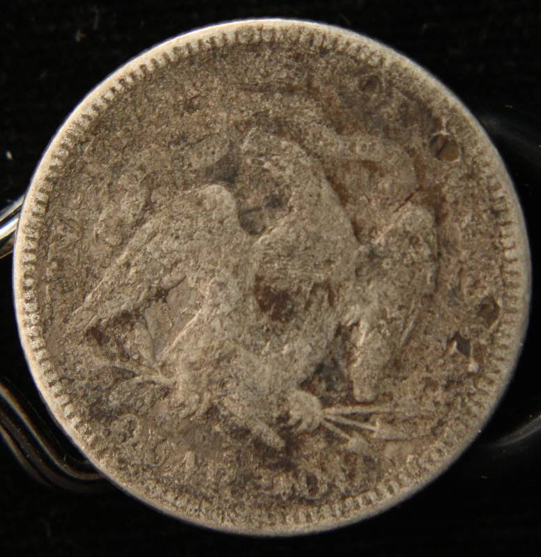 1877 SEATED LIBERTY SILVER QUARTER VG