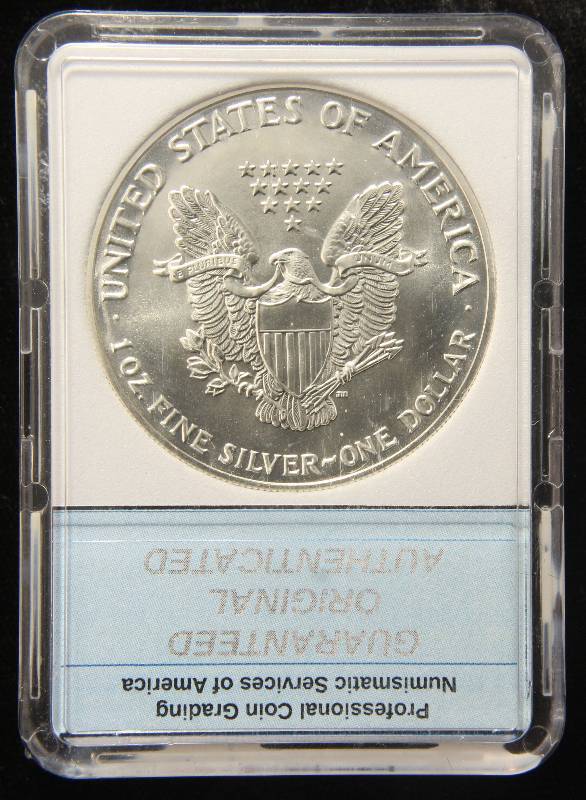 1990 AMERICAN SILVER EAGLE 1 TROY OZ. .999 FINE SILVER MS70 PCGNS