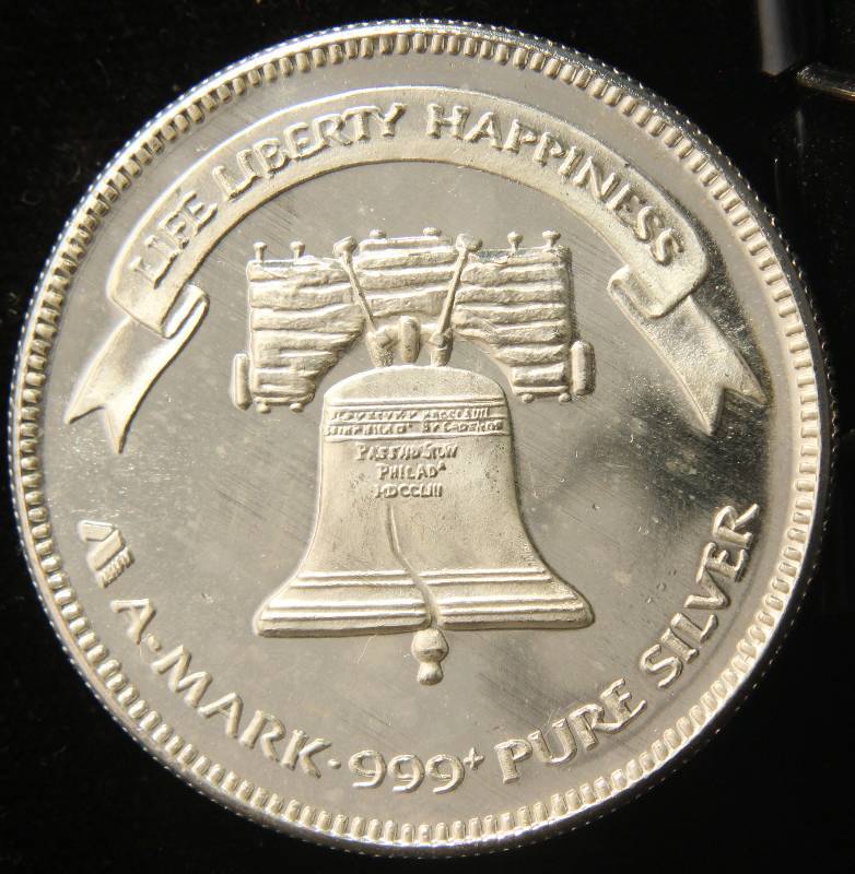 1 TROY OZ. .999 FINE SILVER 1983 A-MARK LIBERTY ROUND