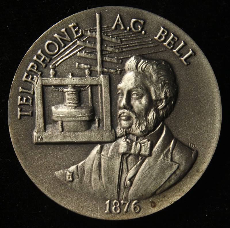 VINTAGE ALEXANDER GRAHAM BELL 1.11 TROY OZ. STERLING SILVER ART ROUND LONGINES SYMPHONETTE SOCIETY