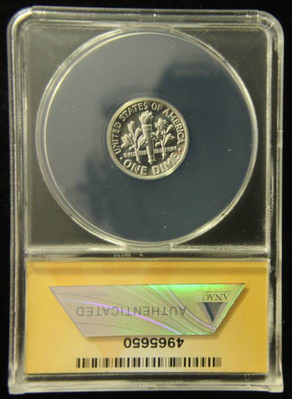 1958 PROOF ROOSEVELT SILVER DIME PF67 ANACS