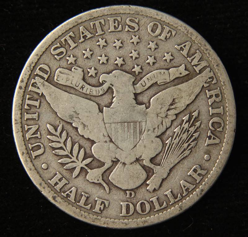 1906-D BARBER SILVER HALF DOLLAR VG