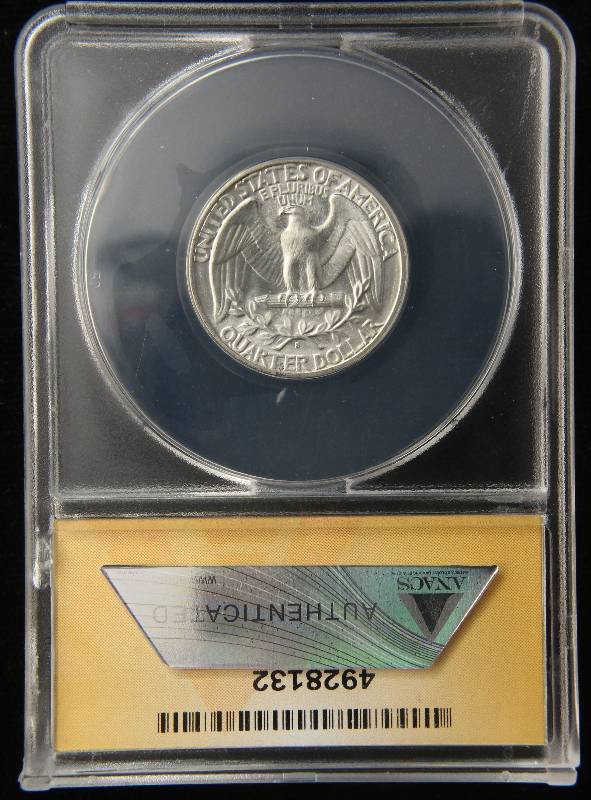 1941-S WASHINGTON SILVER QUARTER MS64 ANACS