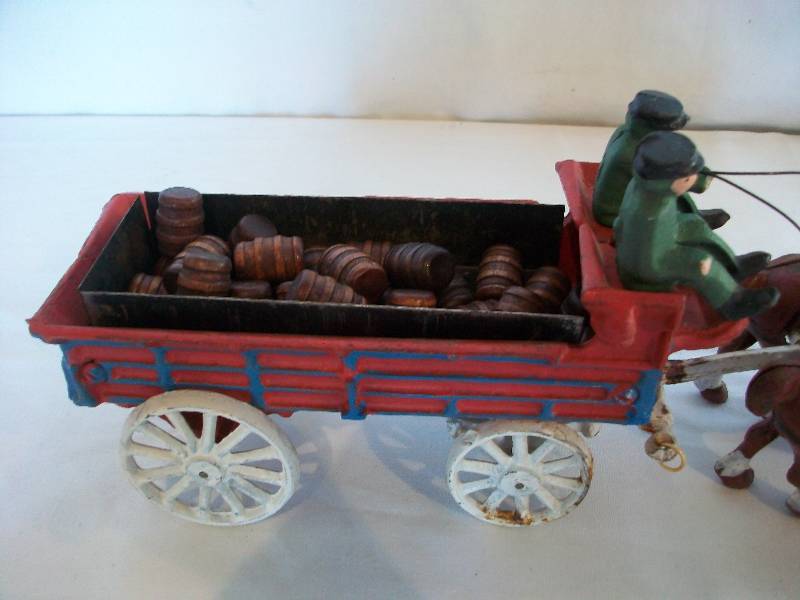 Cast Iron Horses & Wagon