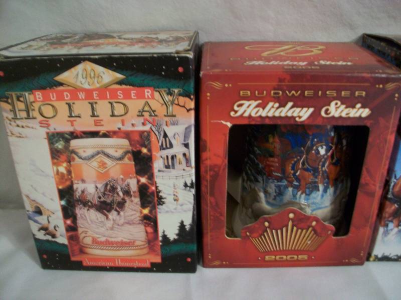 Budweiser Holiday Beer Steins