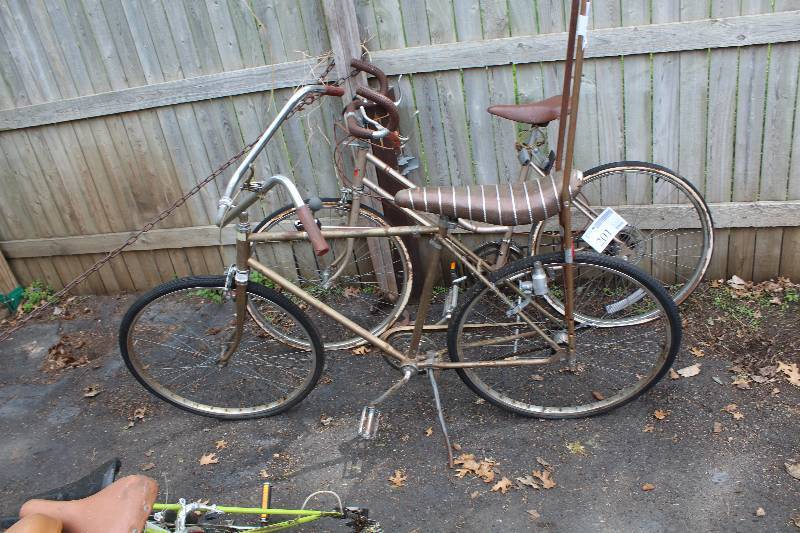 lot 202 image: 24in. Bike Tan Frame w Tan Banana Seat, Sissy Bar