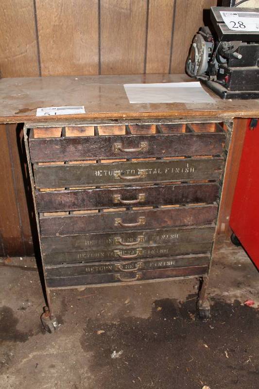 lot 51 image: 8-Drawer Rolling Hardware Cart