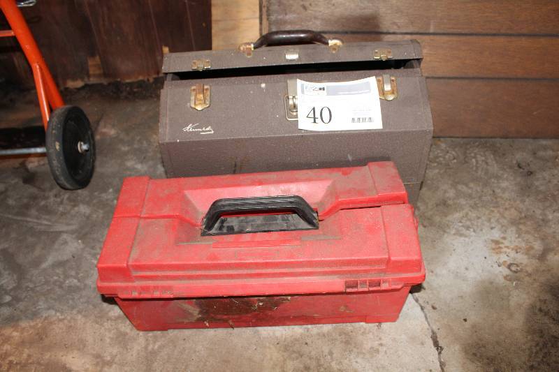 lot 40 image: Lot of (2) Tool Boxes, Wire Hardware