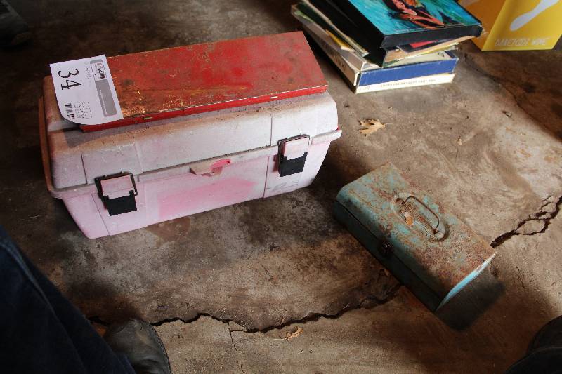 lot 34 image: Lot of (3) Tool Boxes - Tap & Die Set, Propane Torch, Misc Hand Tools