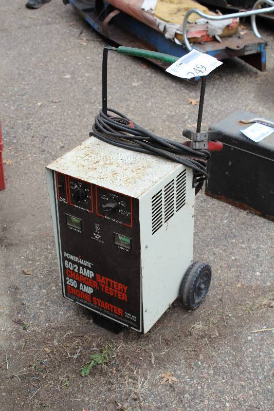 lot 249 image: Power-Mate 602 Amp Battery ChargerTester 250A Engine Starter