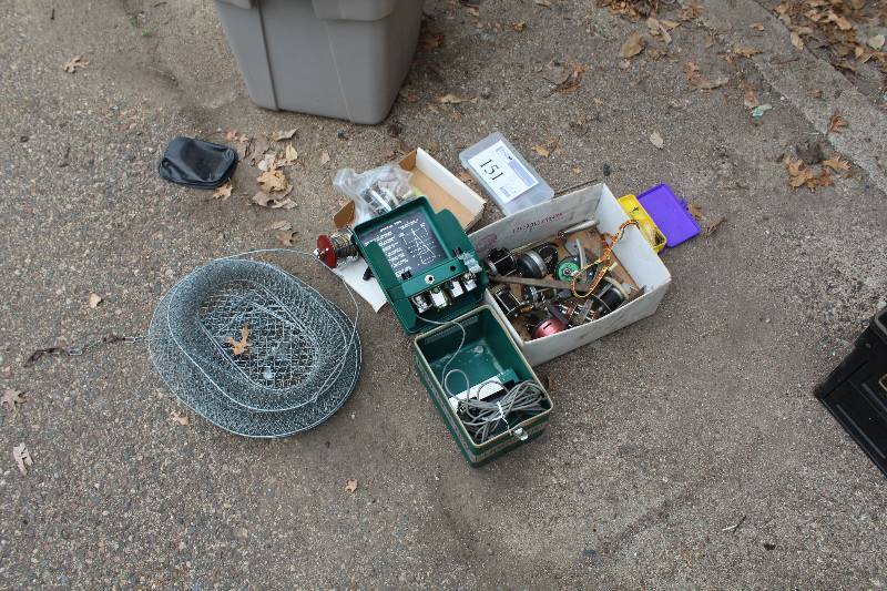 lot 151 image: Fishing Equipment - Fish Locator, Fish Basket, Reels, Tackle