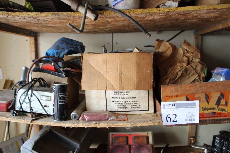 lot 62 image: Battery Charger, Motor, Bike Grips, Automotive Parts, Air Pump, Circular Saw