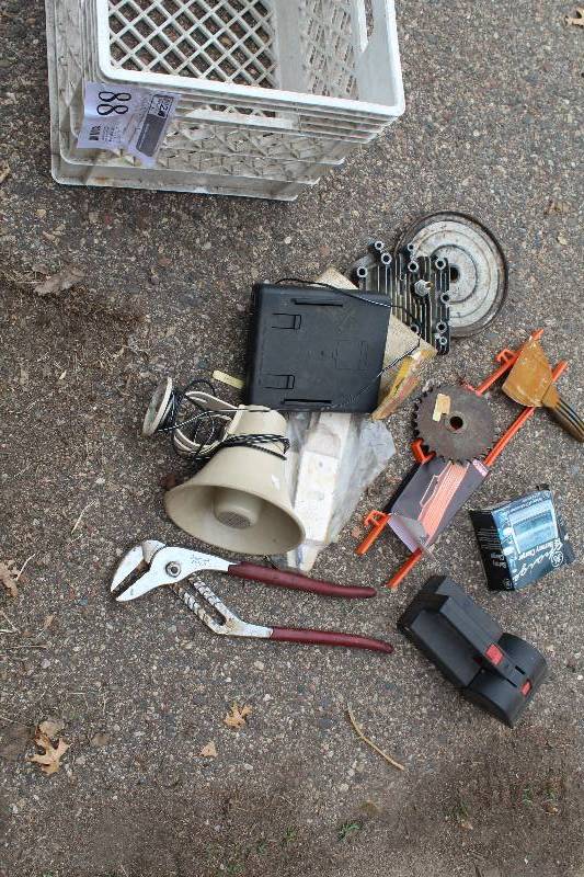 lot 88 image: Locking Pliers, Loud Speaker, Saw Blades, And More