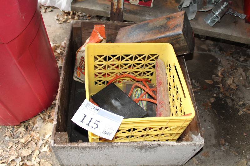 lot 115 image: Socket Set, Tool Box, Boomerang, Hickory chips, rope, And More