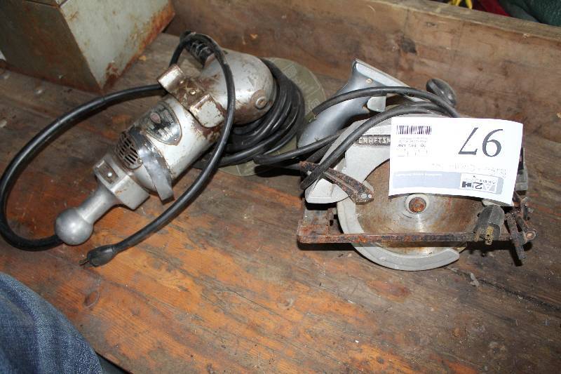 lot 97 image: Sioux Electric Buffer, Craftsman Electric Hand Circular Saw