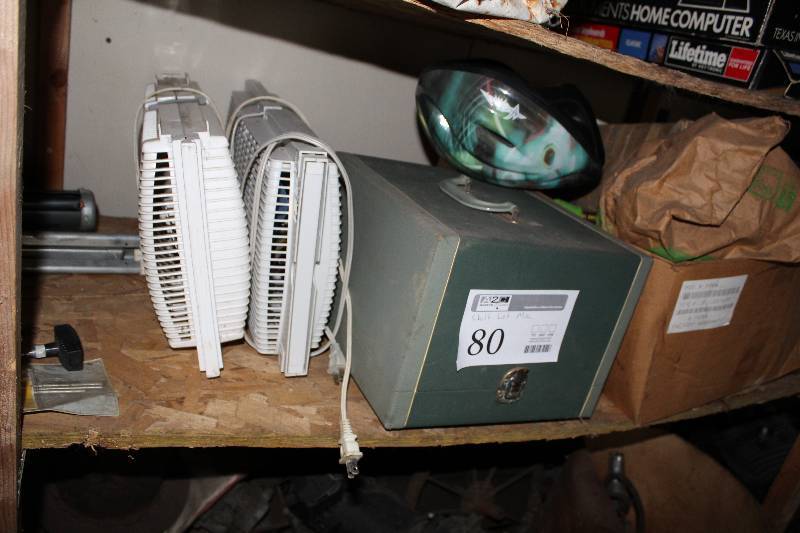 lot 80 image: Space Heaters, Bike Helmet, Hose Sprayer, Spot Light Bulb, And More