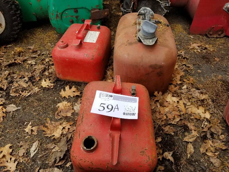 lot 59A image: Lot of (3) Metal  Outboard Fuel Tanks