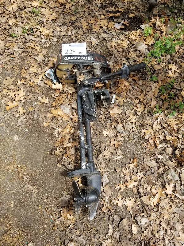 lot 22A image: Late 1960s Vintage  Game Fisher 3.0 hp Outboard  Motor, Two Stroke