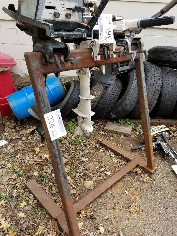 lot 224 image: Custom Built Steel  Outboard Motor Stand