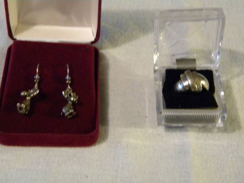 Sterling Silver Ring & Earrings