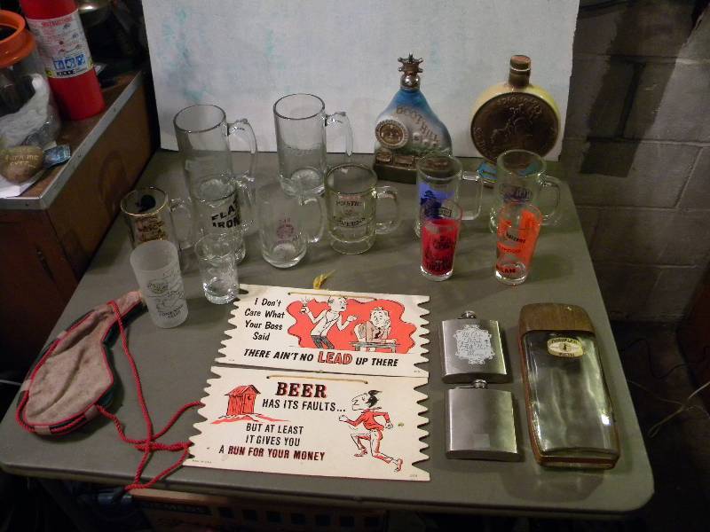 Mugs,Decanters,Flasks,Glasses,Wine Skin and Signs