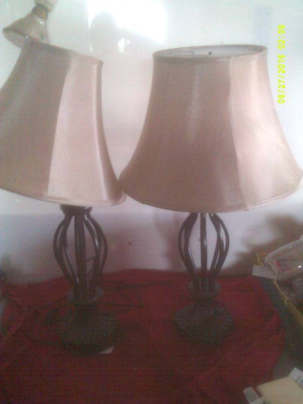 2 TABLE LAMPS AND SHADES
