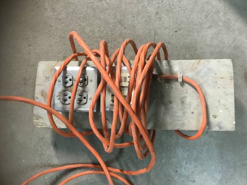 lot 107 image: Portable outlet with GFI outlets Wire is 10-3 (4 wire)