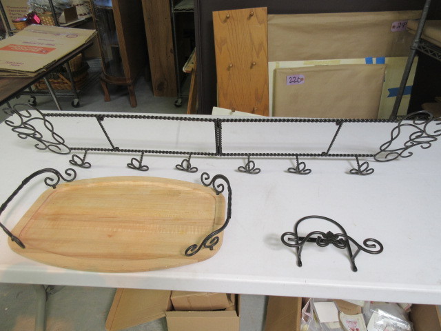 lot 955 image: METAL COAT HANGERS AND SERVING TRAY