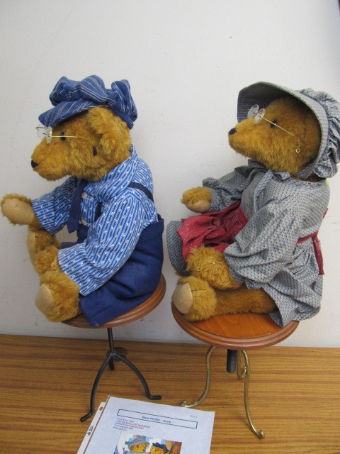 lot 171 image: PAIR Hand-Made, Signed Teddy Bears by Irene Burnley Amos & Anne