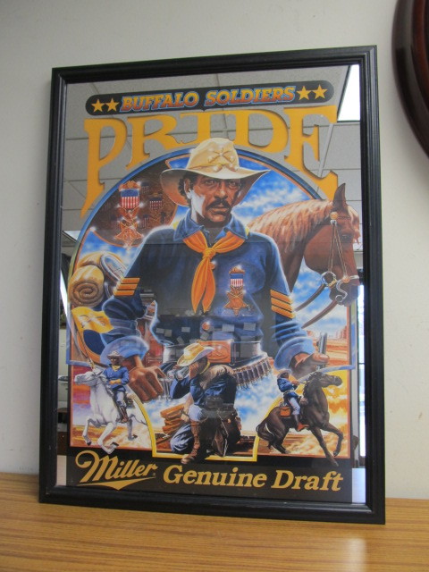 lot 103 image: Miller Genuine Draft BUFFALO SOLDIERS Pride Beer Mirror