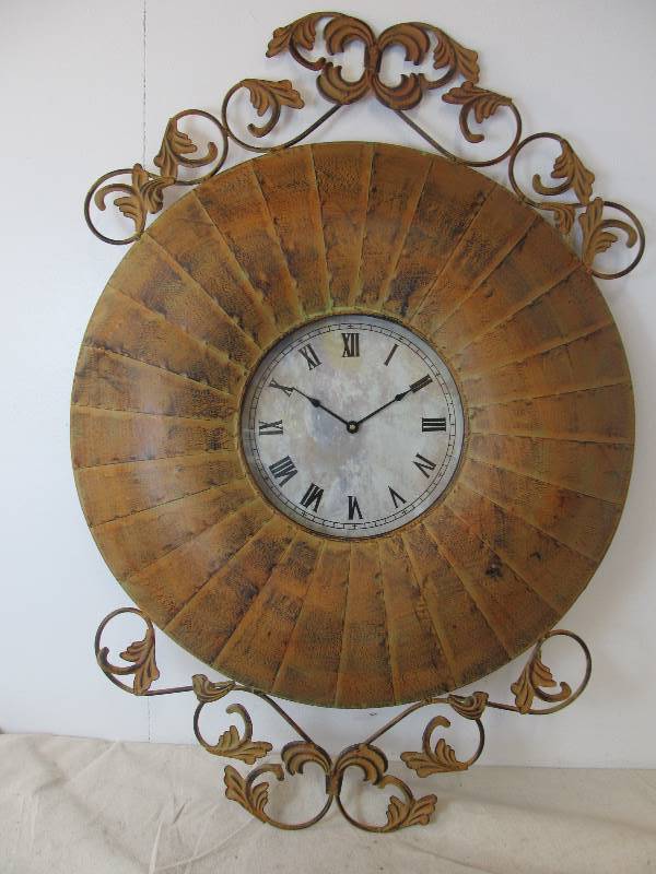 lot 40 image: NEW WITH TAGS Oversized Decorative Metal Wall Clock